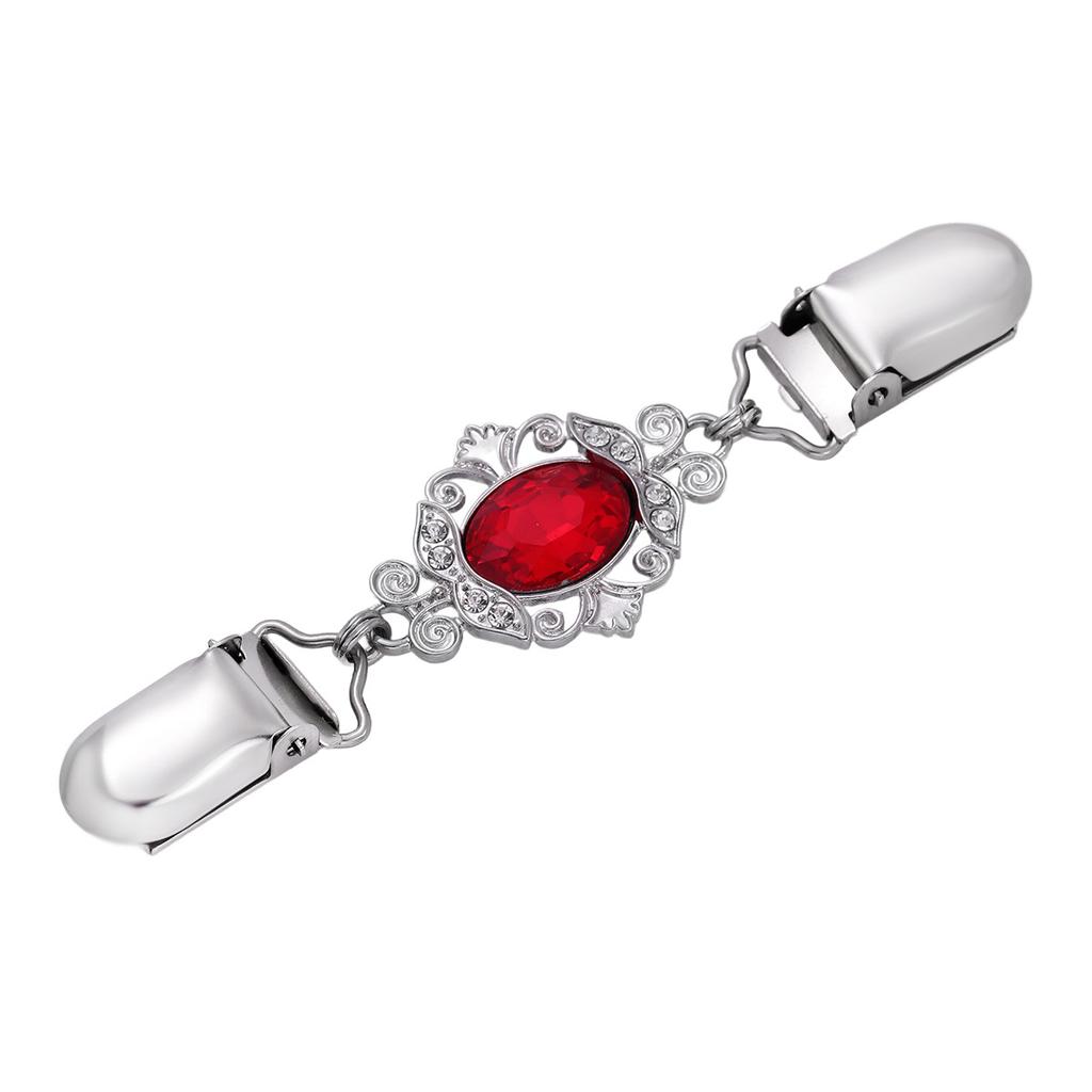 New Pearl Rhinestone Brooch for Women Sweater Clips Vintage Cardigan Shawl Clasp Waist Fixing Button Badge Jewelry Accessory