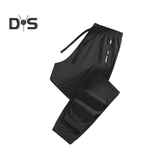 Unisex-Stretch-Schnelltrocknungshose aus Eisseide, Sport-Stretch-Aktivhose, Kordelzug, lässiger Baggy-Jogger mit Taschen für Wanderreisen