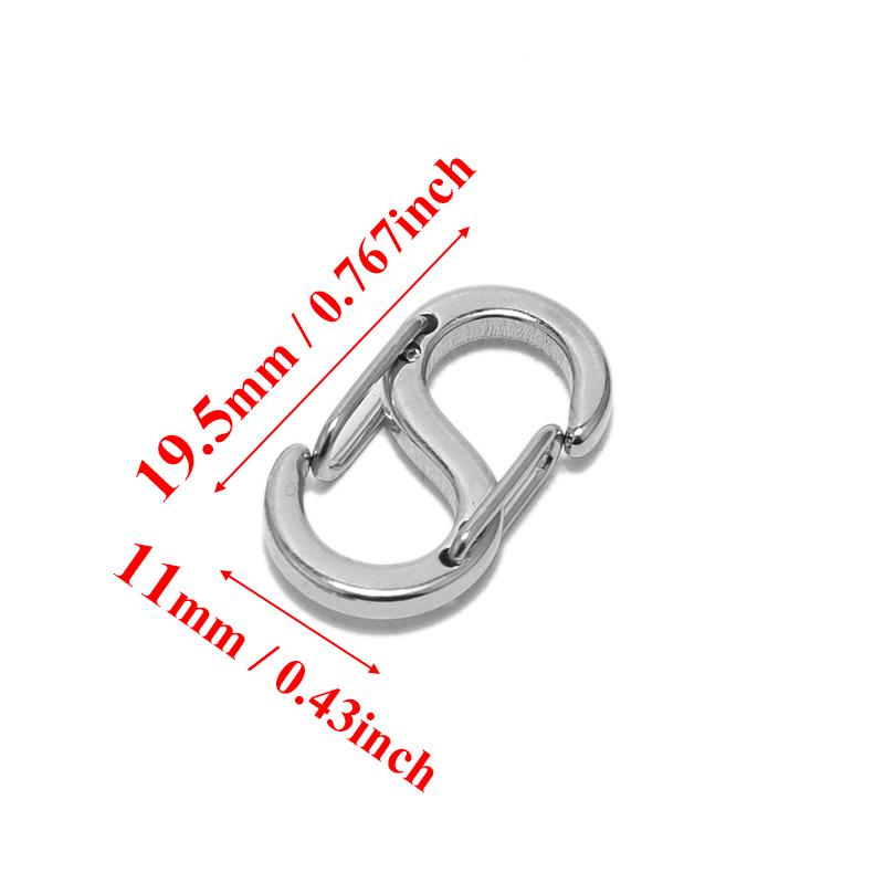 5Pcs 18k Gold Stainless Steel Chic Letter S Buckle Spring Lobster Clasps Necklace Hooks Bracelets Connector DIY Jewelry Making
