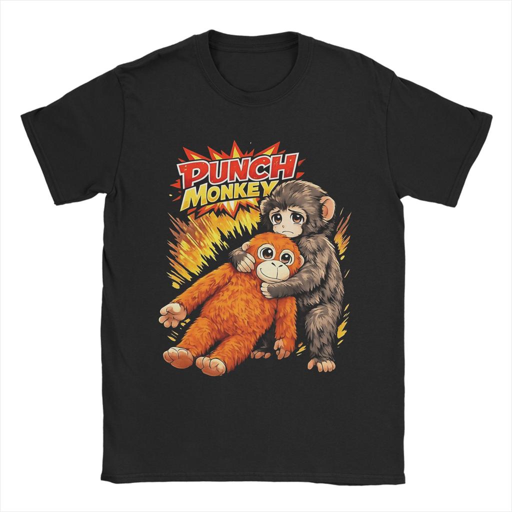 Punch Monkey T Shirt Summer Pure Cotton TShirts For Adult Leisure Casual Tshirt ShortSleeved Vintage Tees