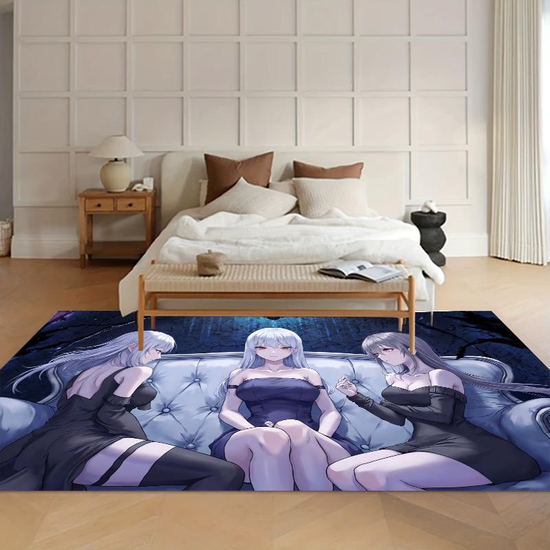 

1 Pc Anime Girls Sofa Print Area Rug Non Slip Washable Mat for Bedroom Living Room Home Decor Aesthetic Anime Lover Gift 40cm x 60cm
