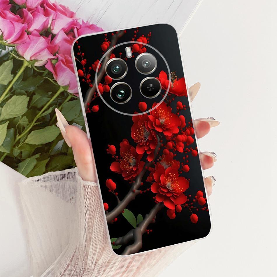 For Realme 12+ 12X 12 5G Cute Flower Butterfly Cat Painted Case For Realme12 5G 12 Plus 12X 12Plus Soft Silicone TPU Phone Cases