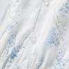 Women's French Style V-neck Printed Puff Sleeve Blouse