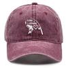 Print Design Peaked Cap Washed Finish Adjustable Cap Perfect Sun Hat  Camping Hiking