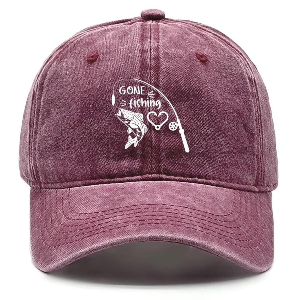 Print Design Peaked Cap Washed Finish Adjustable Cap Perfect Sun Hat Camping Hiking