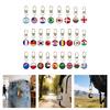 10PCS/Lot Trend Football Keychains Feature Bright Country Flags Rustproof Alloy And Glass Backpacks Decoration