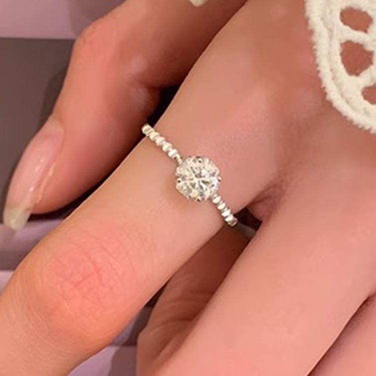 PANJBJ 925 Sterling Silver Geometry Love Heart Ring for Women Hollow Out Line Design Jewelry Gift Dropshipping