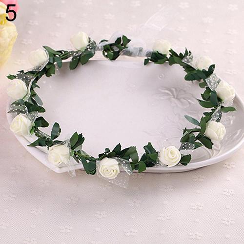 New Party Rose Flower Crown Headband Wreath Party Wedding Bridal Garland Hairband Headwear белый