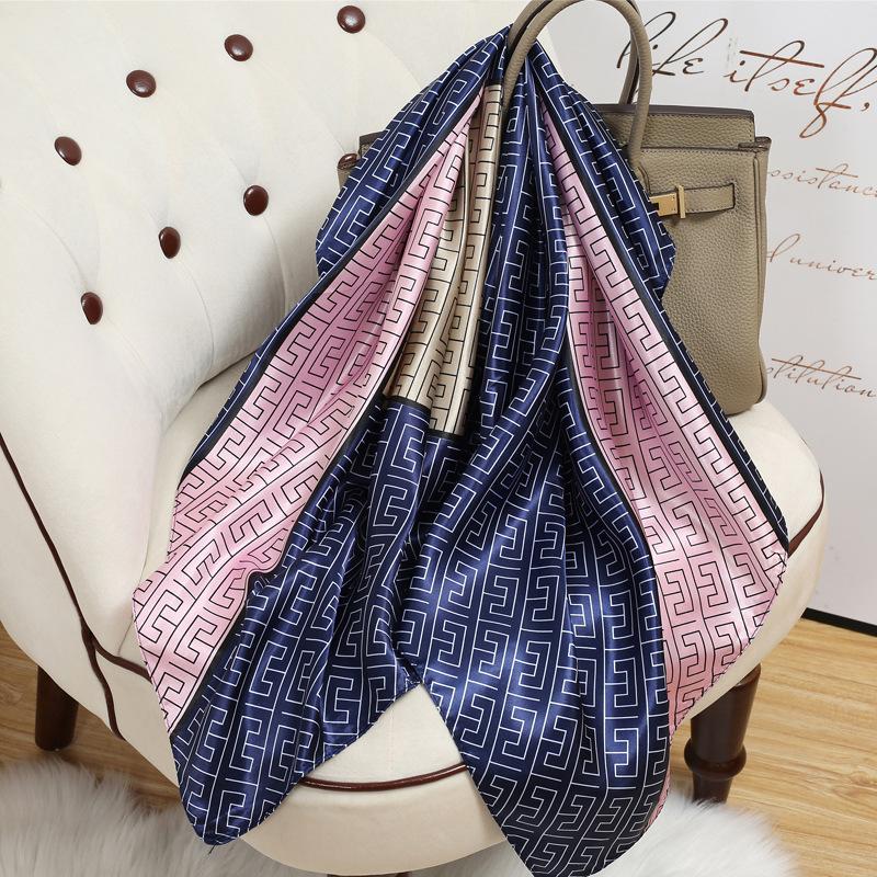 90 Square Scarves, Silk Scarves, Women's New Spring and Summer High-end Sense Versatile, Thin Scarves, Shawls Outside