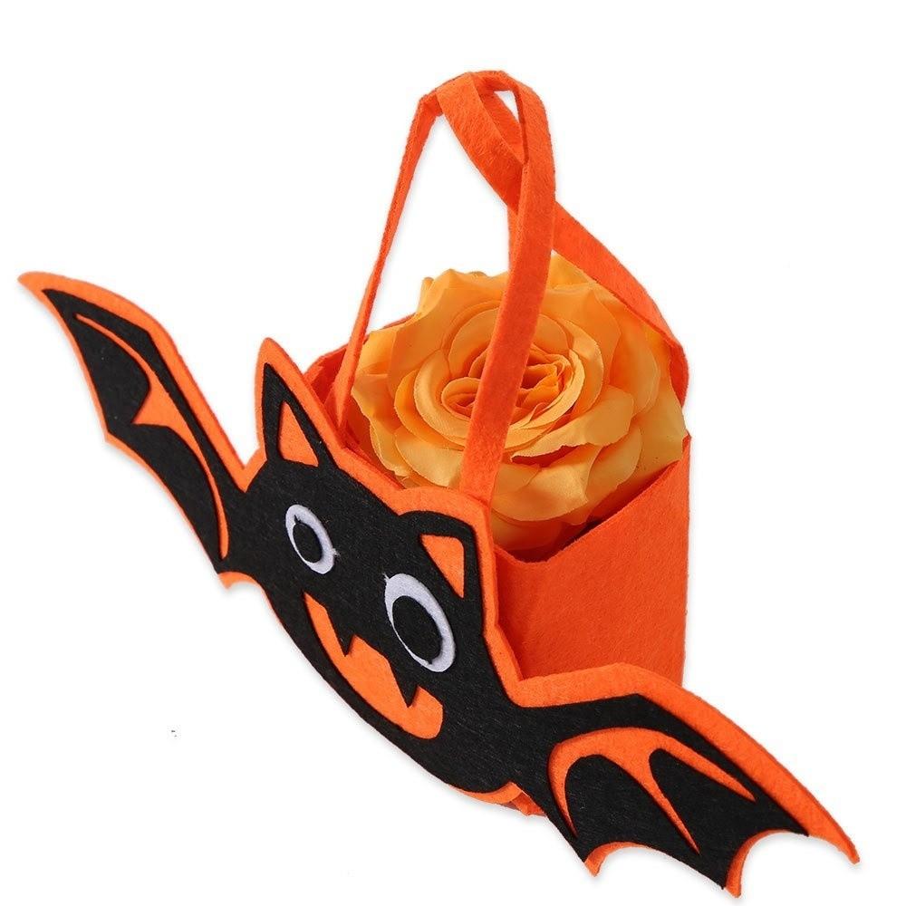 Felt Material Pumpkin Ghost Bag Spooky Design Felt Candy Carrier Gift