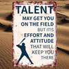 Vintage Metall Blechschild Baseballspieler Wanddekoration Retro Bar Poster