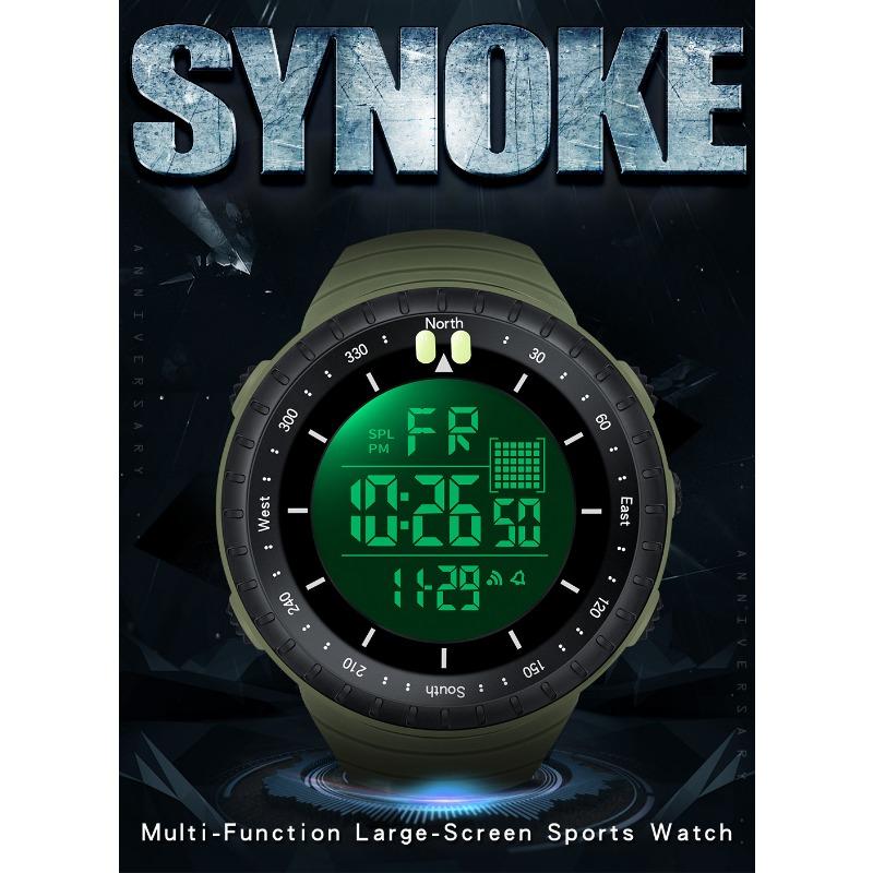 Top Brand Men's Sports Electronic Watch Outdoor Mountaineering Multifunctional Luminous Large Screen Waterproof Trendy Student Watch