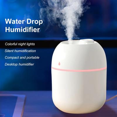 Humidificador portátil de 220 ml con pulverizador en forma de mini taza H2O, difusor de aceites esenciales con doble aroma húmedo, humidificador de aire USB para coche