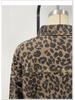 Leopard Print Long Sleeve Denim Short Jacket 2024