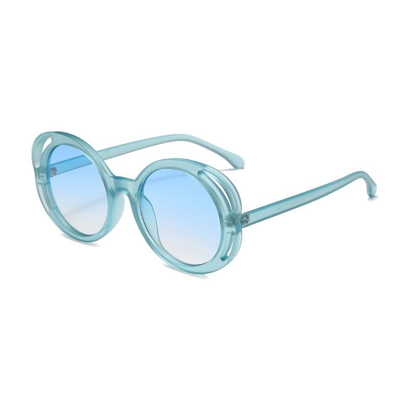 New Hollowed Out Uv Resistant Sunglasses For Women Elegant Round Frame Slimming And Refreshing Sweet Sunglasses 7747