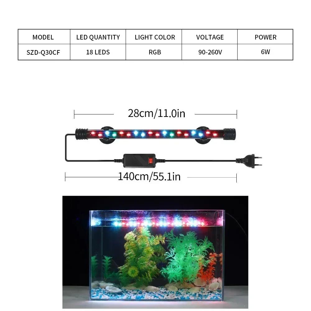 Luz LED Impermeable para Acuario Lámpara de Crecimiento para Plantas Iluminación Subacuática para Pecera Para Accesorios de Decoración de Acuarios 90-260V