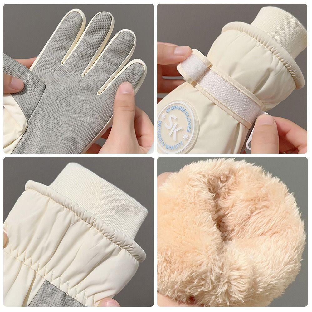 Fashion Lining Ski Gloves Windproof Thick Cotton Touch Screen Gloves Waterproof Winter Warm Gloves Winter Season