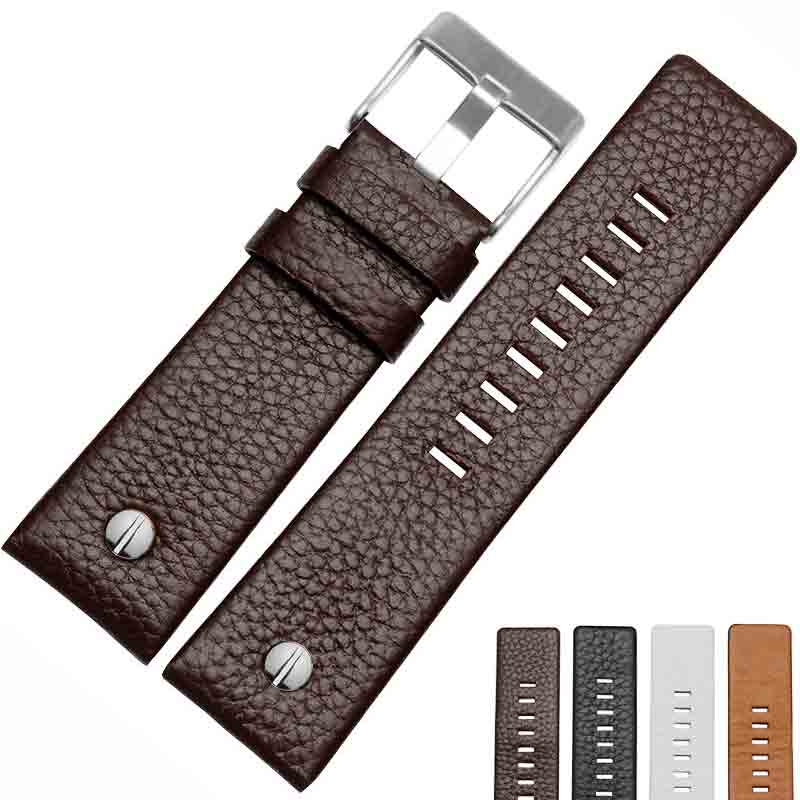 New Fashion Cowhide Watchband with Rivet Watch Strap Belt Bracelet for Diesel DZ7313 DZ7333 7322 7257 4318 7348 7334 Replacement