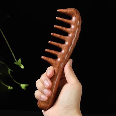 Natural Sandalwood Hair Combs Anti-Static Wooden Comb Massager Long Wide Tooth Detangle Sandalwood Comb Hair Care Household Gift