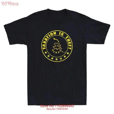Taxation Is Theft Libertarian Political Funny Saying Joke Vintage Men's T Shirt Vintage Washed Fashion Designer Clothes Unisex