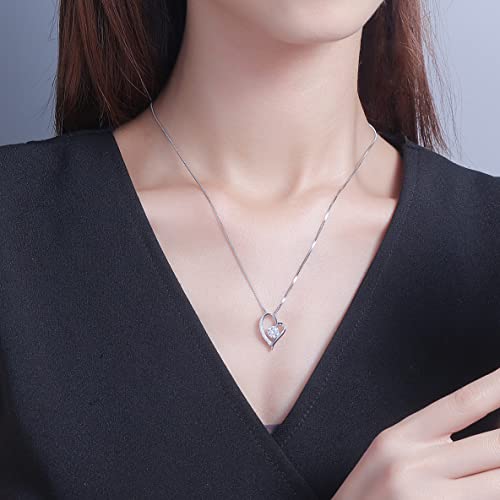 Takeda Jewelry Open Heart Necklace, 0.5ct, S925, 45cm, Venetian Chain, Adjustable Strap, Nickel-Free, Hypoallergenic, Jewelry Case, Warranty Card (Jul