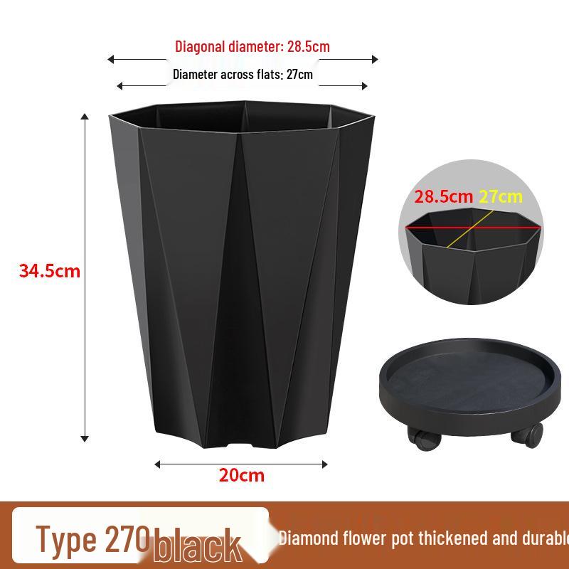 Large Plastic Flower Pot for Bonsai & Indoor Plants - Money Tree, Dragon Blood Tree, Bird of Paradise