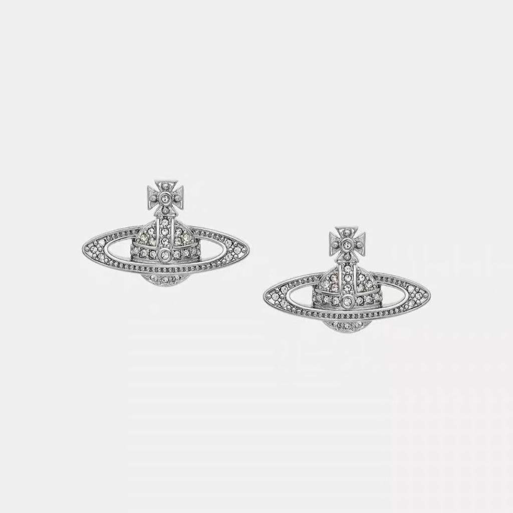 Dámské náušnice Vivienne Westwood Saturn s diamanty, Jednoduché náušnice v Ins stylu, Včetně dárkové krabičky