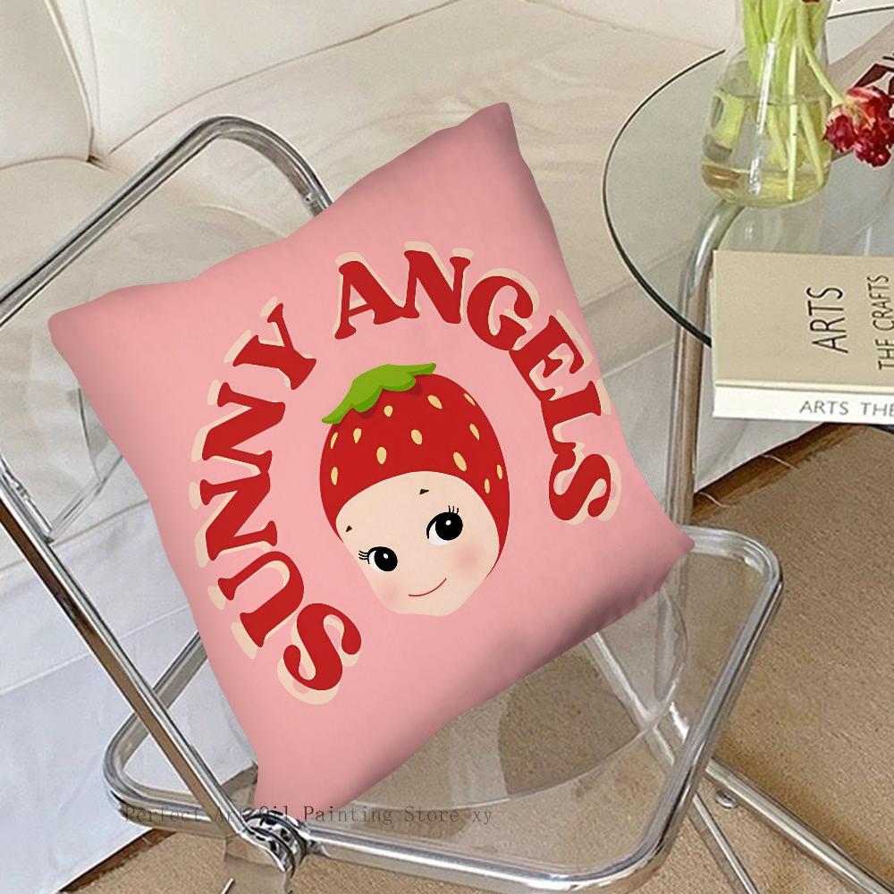 Niedliche Puppe Cartoon Sonnys Angels Kissenbezug Mode Quadratischer Kissenbezug Schlafzimmer Sofa Zimmer Ins Dekoration Freizeit Kissenbezug