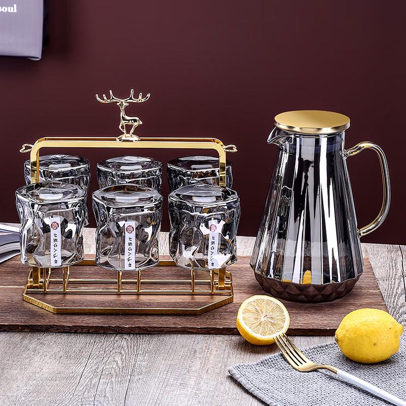 NAIJIANG Luxury Heat-Resistant Glass Water Jug & Cup Set