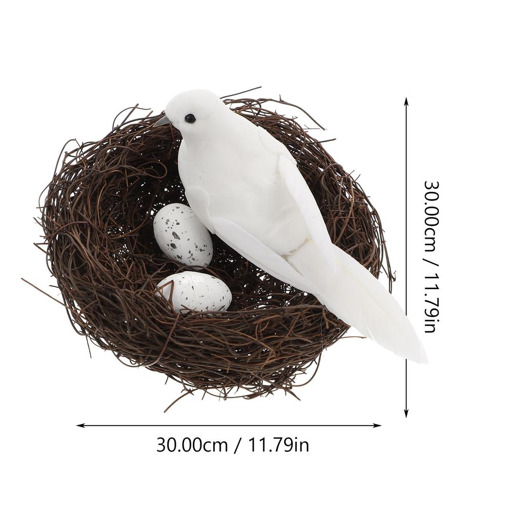 1Set Simulated Birds Nest Adornment Natural Look Christmas Decoration Decorative Bird Nest Photo Prop for Outdoor Garden