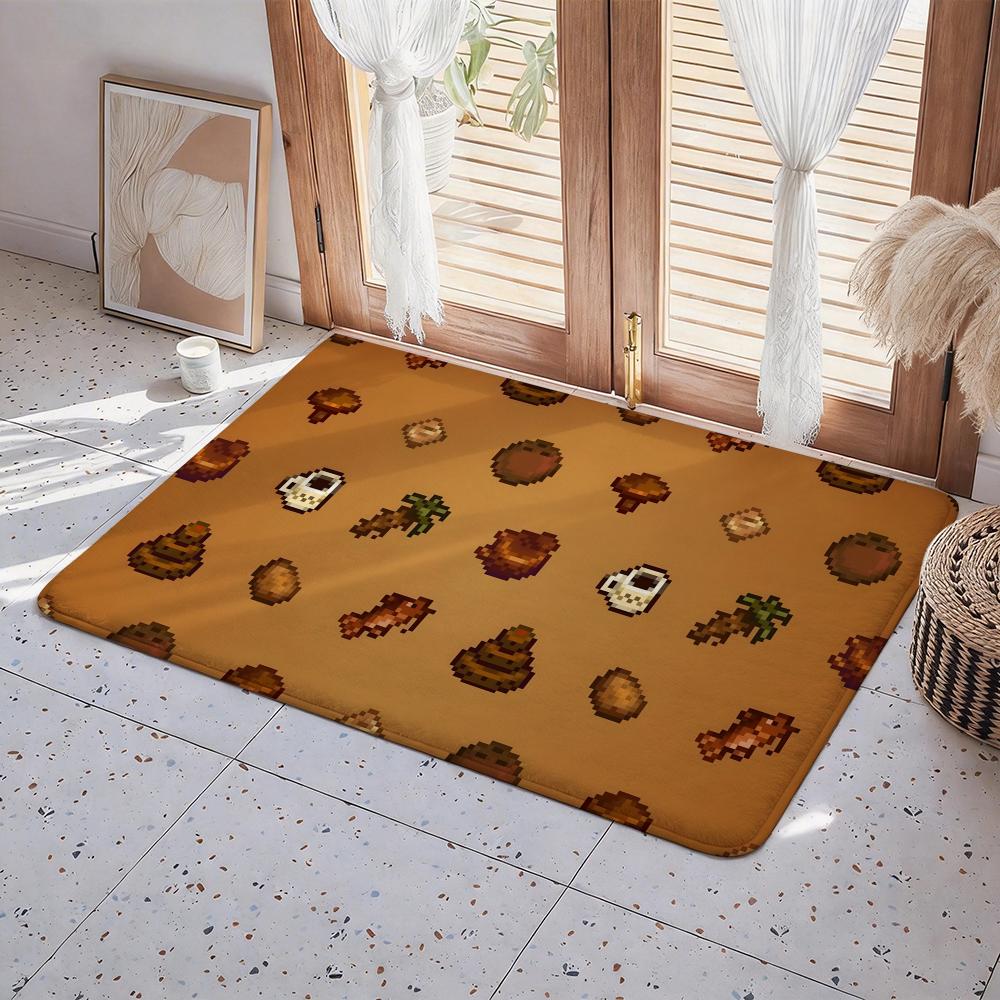 Game S Stardew Valley Floor Mat Eco Flannel Doormat Non Slip Odorless Indoor Floor Rug Soft Short Plush Home Mat