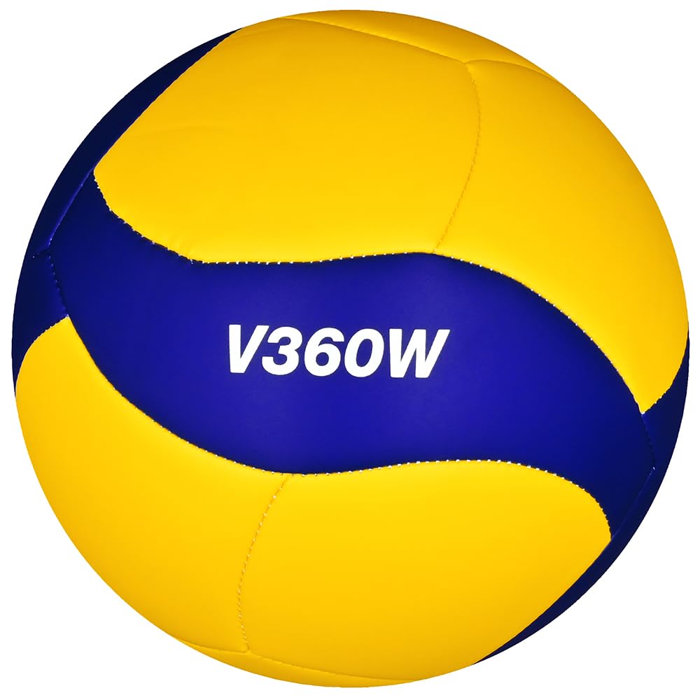 MIKASA Size V360W High and Adult Recommended Internal Pressure Volleyball, Recreational/Leisure Use, 5, (For School, College, Use), Yellow/Blue,