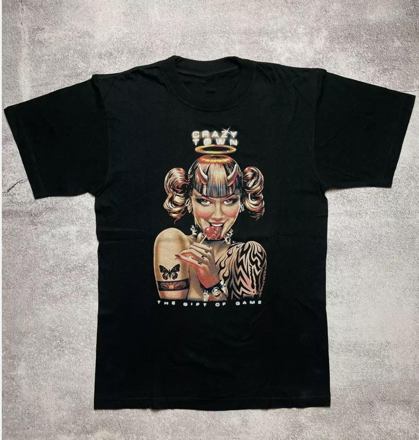 

26 Vintage Crazy Town The Gift Of Game Black All Size Unisex Tee Shirt Unisex T-Shirt L