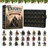 Medieval Knight Figures Christmas Advent Calendar, with 24 Acrylic Decorations, Decoration Day Xmas Countdown Calendar Box, Holiday Party Collectible