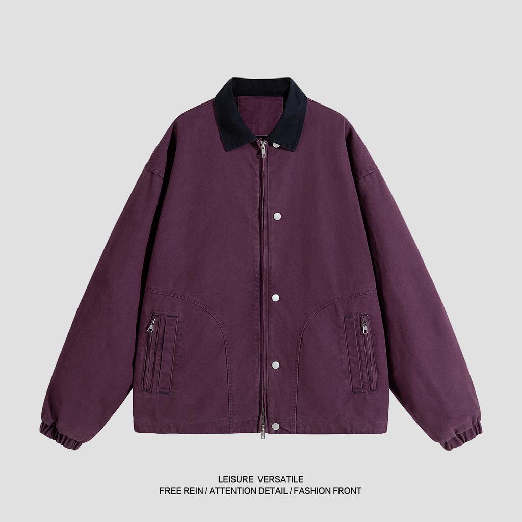High-end Pure Cotton Jacket for Men's New Jacket American-style Washing Tool Lapel Men's Spring and Autumn Clothing