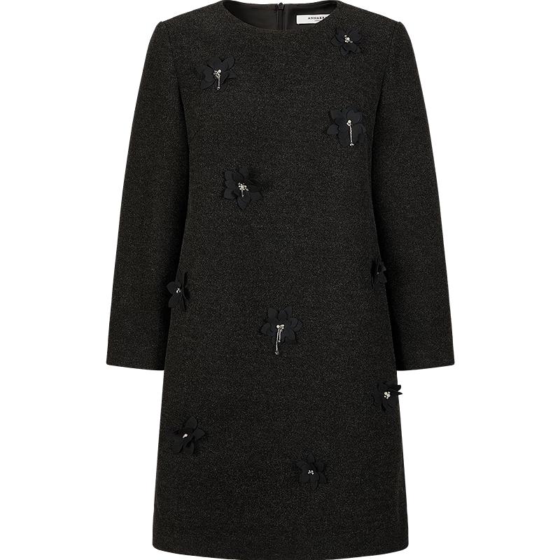 

Jiu Zi Anna Kou 2025 Autumn 3D Floral H-Line Slimming Dress XL