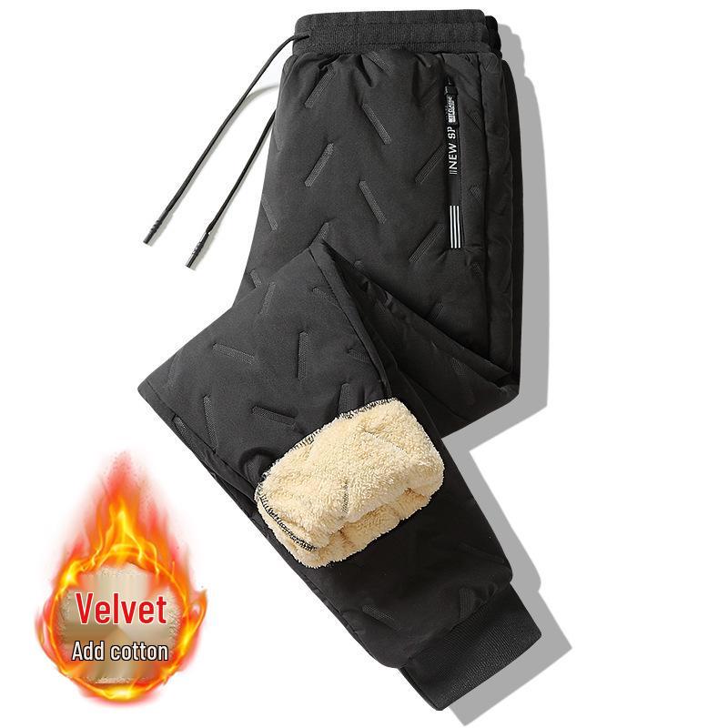 Northeast Snow Men's Fleece-Lined Lambswool Windproof Winter Sweatpants - Thick, Warm, Plus Size