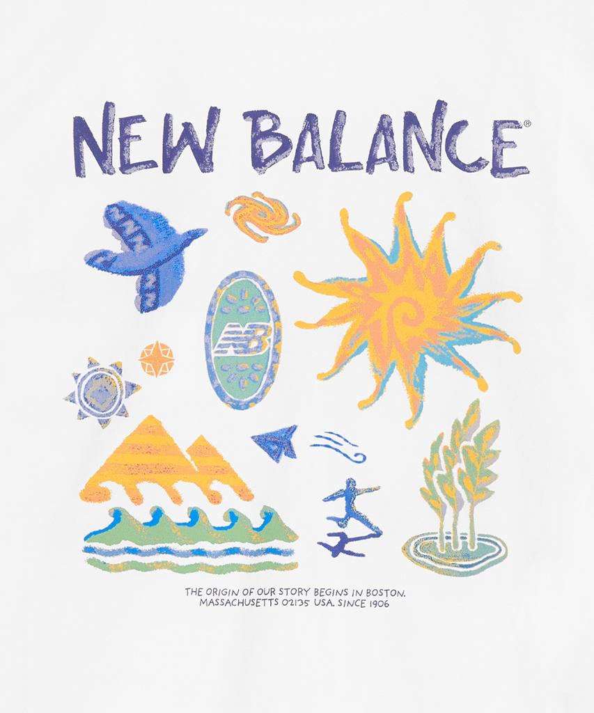 Nyuballanseu Nbneg31643 / Uni Sunny & Rainy Illustration Short Sleeve T-Shirt (White)
