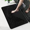Soft Absorbent Non-slip Simple Solid Color Fern Leaf Embossed Memory Sponge Floor Mat - Bathroom Floor Mat Home