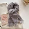 Winter Scarf For Women Cashmere Warm Solid Pashmina Blanket Wraps Female Thick Soft Bufanda Big Tassel Shawl Long Poncho Echarpe