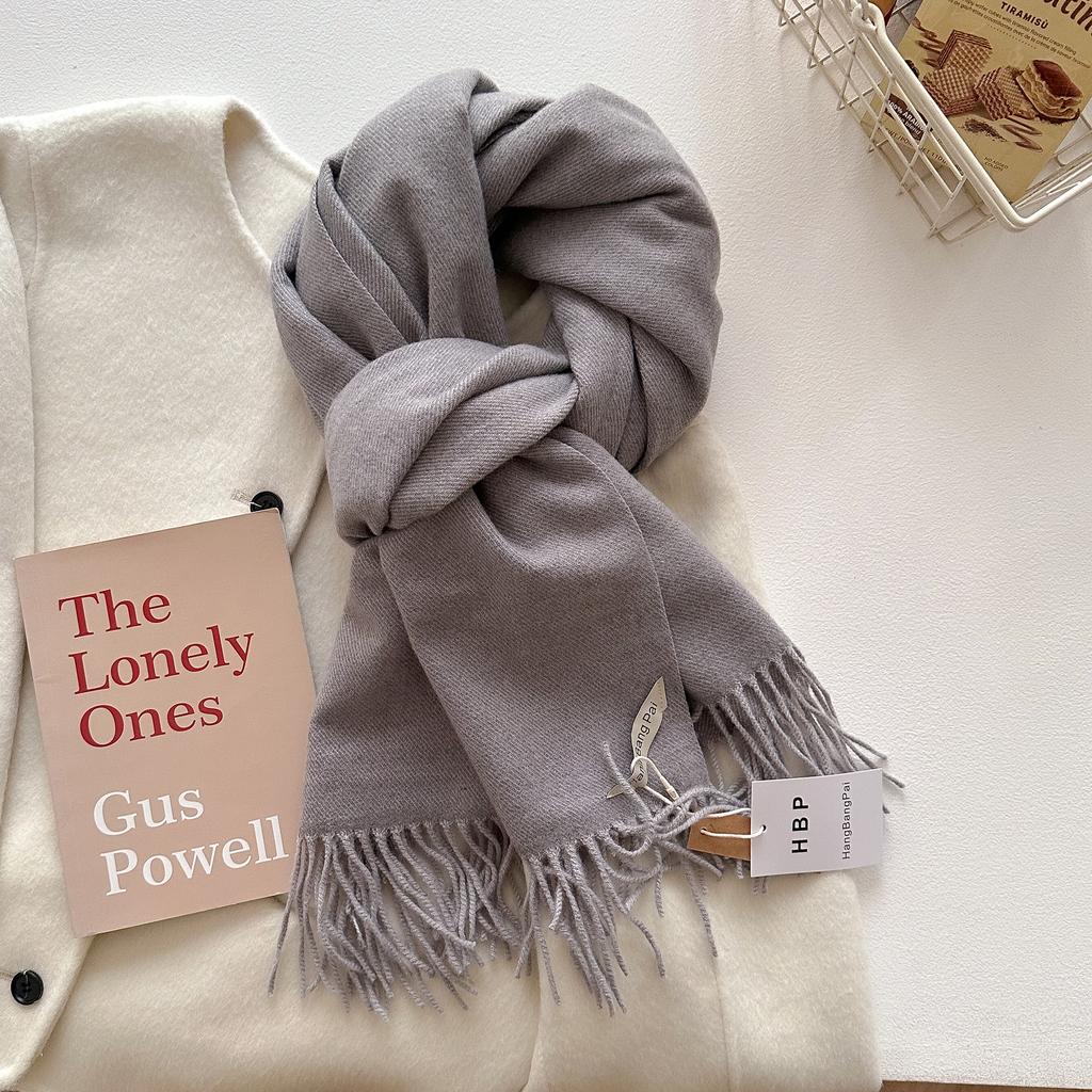 Winter Scarf For Women Cashmere Warm Solid Pashmina Blanket Wraps Female Thick Soft Bufanda Big Tassel Shawl Long Poncho Echarpe