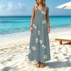 Women's Minimalist Sleeveless Maxi Dress,Daisy Series,Lightweight Loose Fit for Beach Vacation,Summer Casual,Short Trip