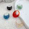 Retro Stackable Transparent Resin Ring: Colorful Arc Wide Band
