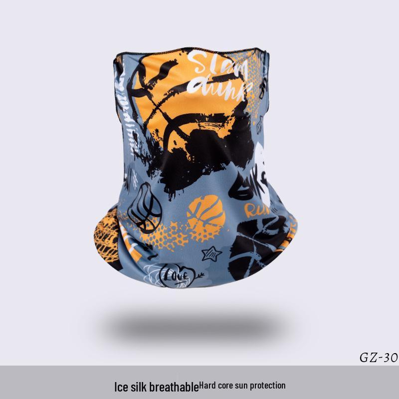 Ice Silk Ear-Hanging Face Mask - Breathable Sunshade & Neck Gaiter for Cycling & Sports