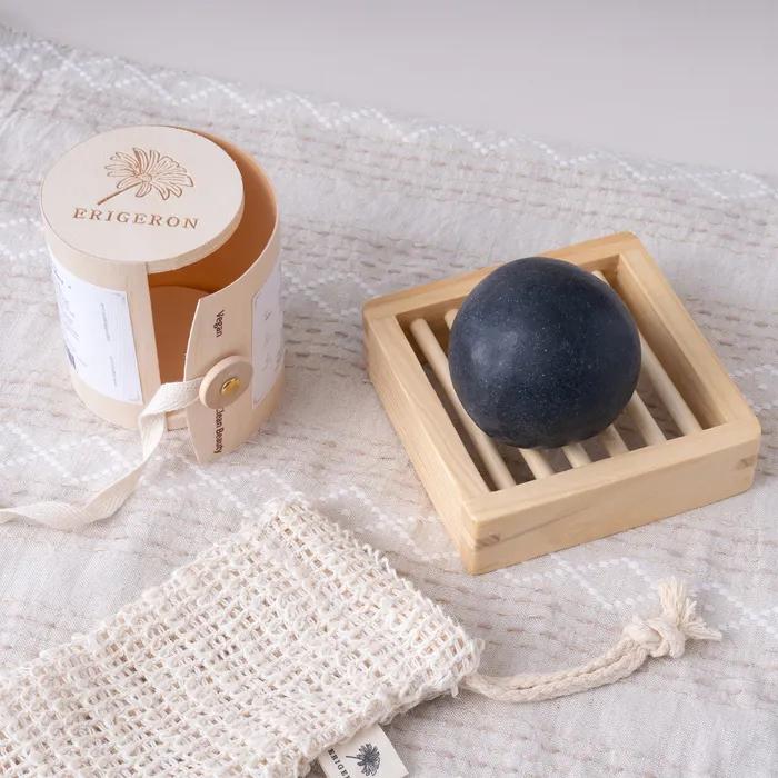 Elijeron All-in-one Vegan Shampoo Ball - Black Charcoal (For Oily Skin, Trouble Care)