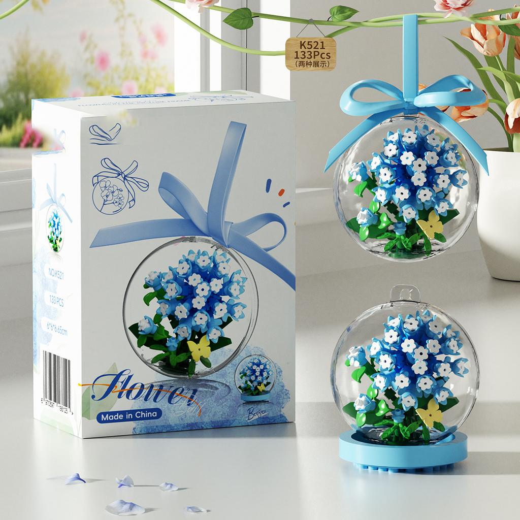 Romantic Rose Flower Moc Building Block Moc Bricks Sets for Adults Girl Micro Construction Set Flower Model Assembling Toy Gifts