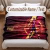 Cristiano Ronaldo Printed Flannel Blanket Custom Name Text Soft Warm Throw For Bedroom Holiday Gift