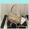 2024 New Summer Woven Women's Bag Pearl Hand-held Single Shoulder Crossbody Small Square Bag Striped Mini Bag Women Blue