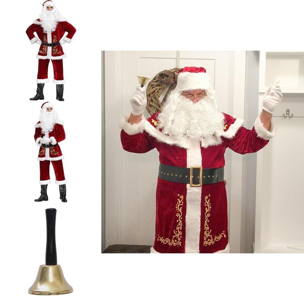 Lussuoso Costume da Babbo Natale in Velluto per Celebrazioni Natalizie e Feste Cosplay
