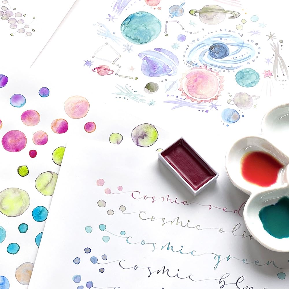 Kuretake Paint Gansai Tambi Granulating Colors Set of 5 - Special Color Separation Effect MC20GN2/5V